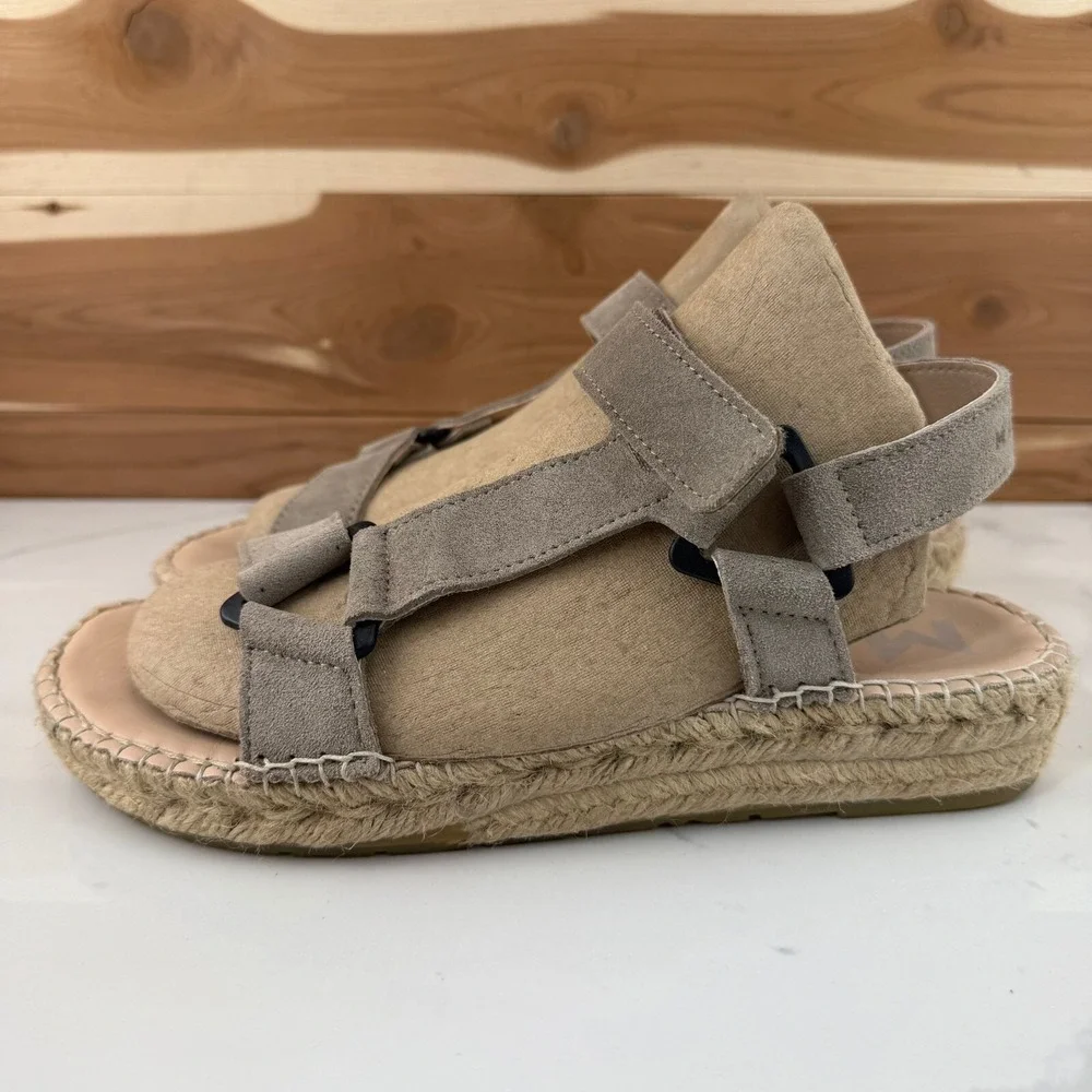 Manebi Suede Espadrille Hiking Sandals Hampton Dark Taupe  EUR 39/ US 8.5 Summer